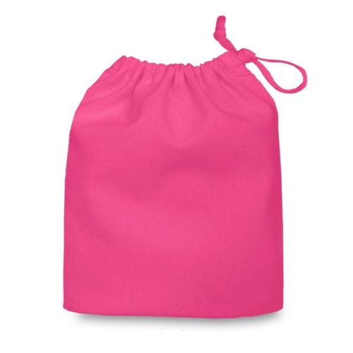 Raspberry Pink Medium cotton bag with drawstring